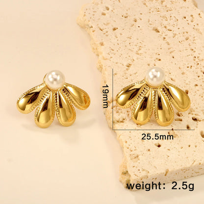 LUXUKISSKIDS Fairy Flower Earrings Stud | Gold-Plated Stainless Steel Piercing Jewelry for Women