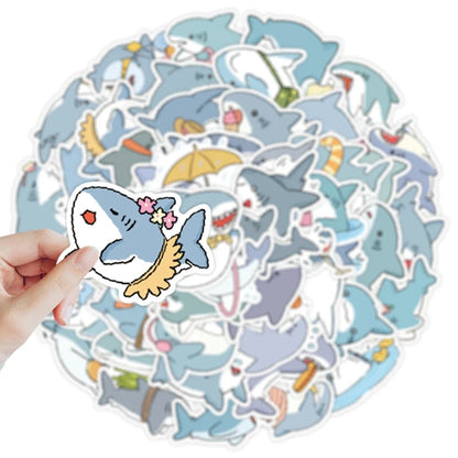 50 Funny Shark Meme Stickers Pack | Waterproof PVC Decals for Laptop, Luggage, Skateboard