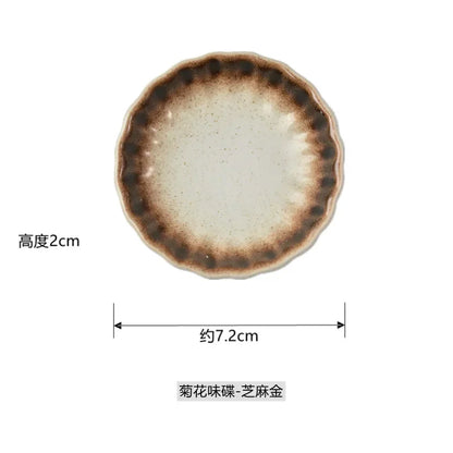 Japanese Sauce Dish | Ceramic Seasoning Dish for Barbecue and Snacks