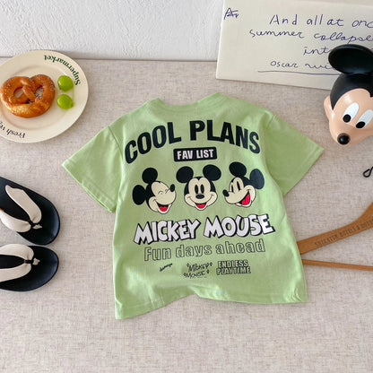 Fashion Casual T-shirt Children's Clothing Printed Cartoon Kids Short Sleeve Tops Tees Boutique Boys Girls Clothes O-neck Tshirt