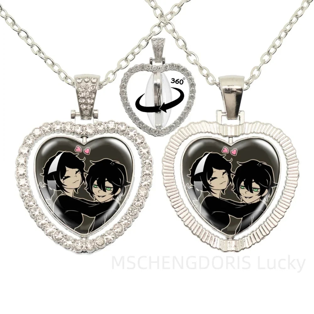 The Coffin Of Andy And Leyley Cosplay Necklace | Double Sided Glass Cabochon Heart Pendant