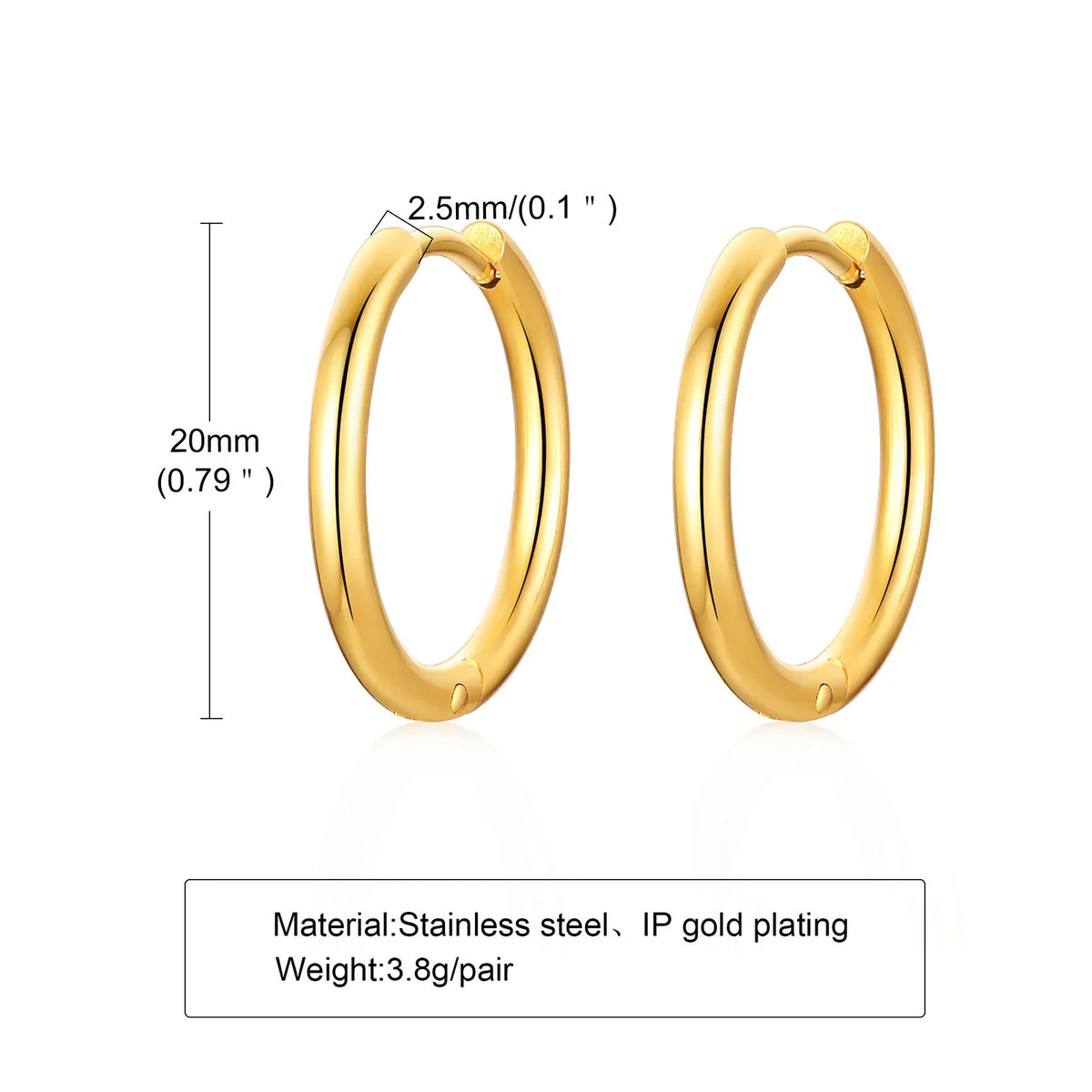 Classic Stainless Steel Hoop Earring for Men Boys | Anti Allergy Metal Huggies Earring
