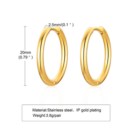 Classic Stainless Steel Hoop Earring for Men Boys | Anti Allergy Metal Huggies Earring
