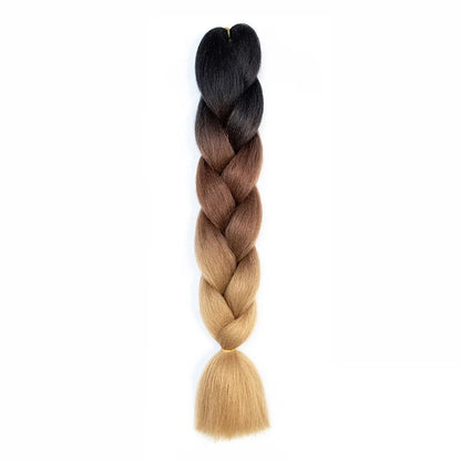 Synthetic 24Inch Jumbo Braids Extensions | Long Yaki Straight Braiding Hair Afro Ombre Color Hair for Women