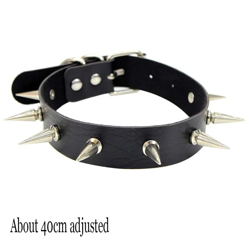 Gothic Bat Heart Lock Punk Choker | Black Leather Collar Necklace