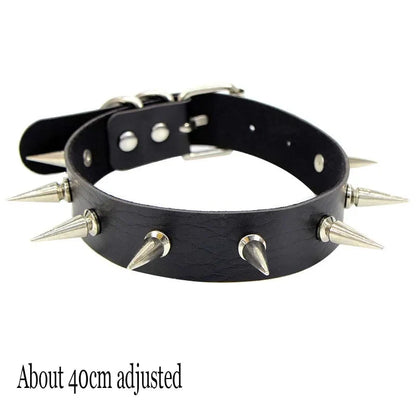 Gothic Bat Heart Lock Punk Choker | Black Leather Collar Necklace