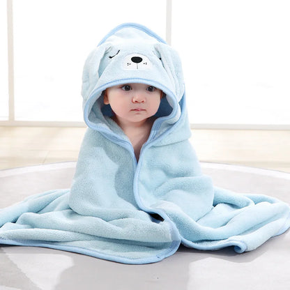 Cartoon Animal Baby Bath Towel | Soft Hooded Toddler Bathrobe for Boys Girls