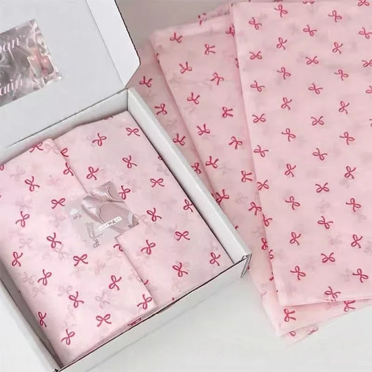 10Pcs Pink Bowknot Sydney Paper | Hand-Kneaded Paper Cotton Paper Bouquet Flower Wrapping Paper
