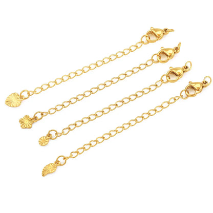 Stainless Steel Extension Tail Chains with Lobster Clasps | 10pcs Jewelry Findings