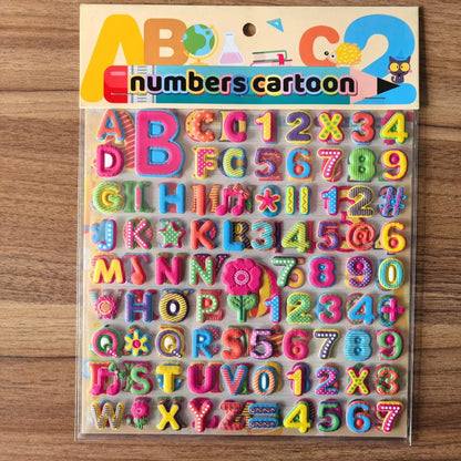 9 Styles Cute Double Layer 3D Foam Stickers | Alphabet Cars Food Cartoon for Notebook Journal Phone Case Decoration