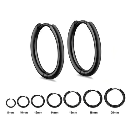 2.5mm Stainless Steel Hoop Earrings Set | Gold Color Stackable Round Hoops for Unisex