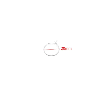 20pcs Stainless Steel Big Circle Hoop Earrings Wires | 18K Gold Plated or Steel Color, 20-40mm