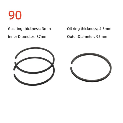 3pcs Piston Rings Set for Air Compressor | Pneumatic Cylinder Replacement Kit
