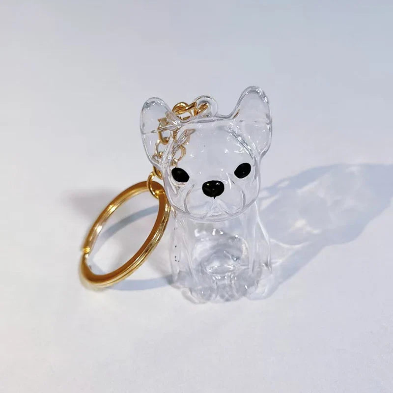 Clear Puppy Hair Memorial Keepsake Capsule | Pet Fur Display Keychain