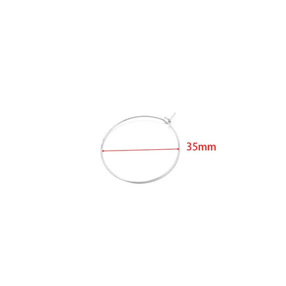 20pcs Stainless Steel Big Circle Hoop Earrings Wires | 18K Gold Plated or Steel Color, 20-40mm