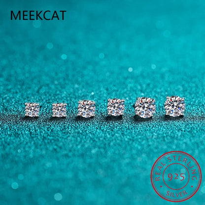 2.0ct Moissanite Stud Earrings for Women | 925 Sterling Silver Lab Grown Diamond Earrings