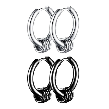 Gothic Stainless Steel Hoop Earrings | Unisex Dragon Punk Jewelry