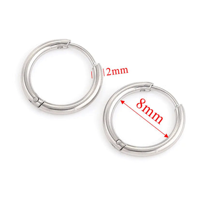 6pcs Stainless Steel Hoop Earrings Set | Hypoallergenic Korean Style Earrings for Women