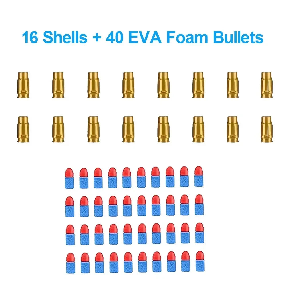 80 Shells and 100 Soft EVA Bullets for Toy Gun Glock Colt 1911 | Shooting Game Refill Kit