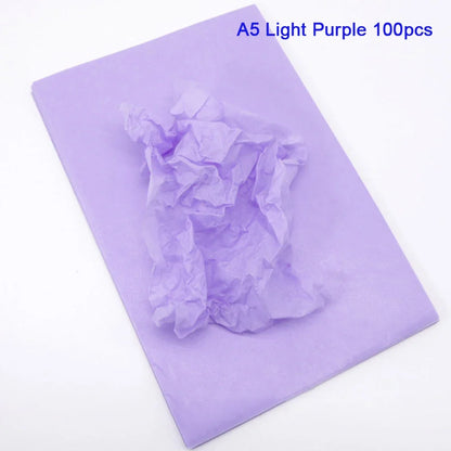 100 Sheets Multicolor Tissue Paper for Gift Wrapping | Bulk A4/A5 Translucent Craft Paper