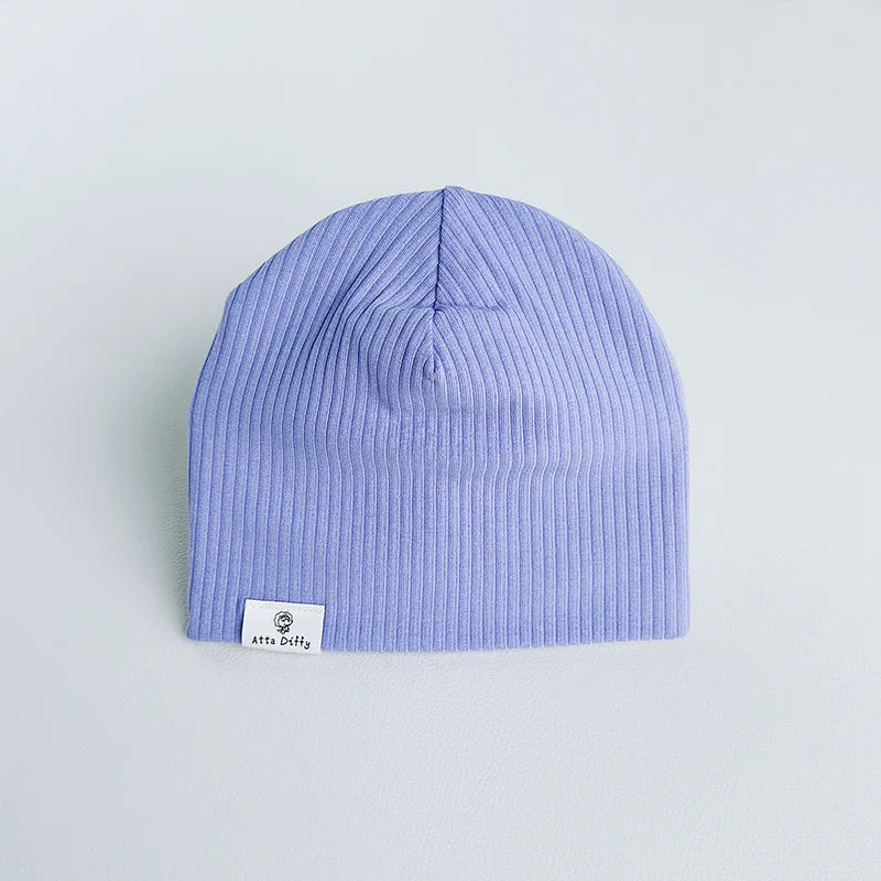 Soft Knit Baby Beanie | Breathable Cotton Candy Color Hat for Toddlers