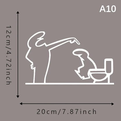 La Linea Minimalist Line Art Stickers | Modern Home Decor Door Decal