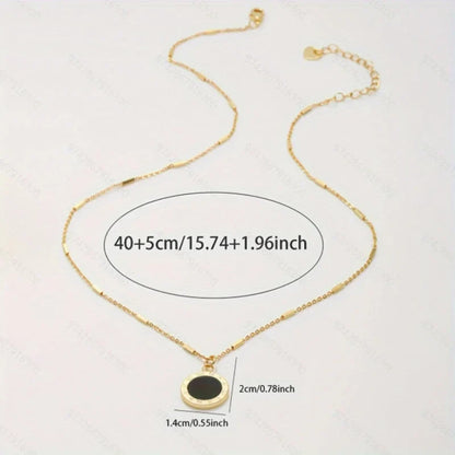 Vintage Roman Numeral Pendant Necklace | Women's Clavicle Chain Jewelry