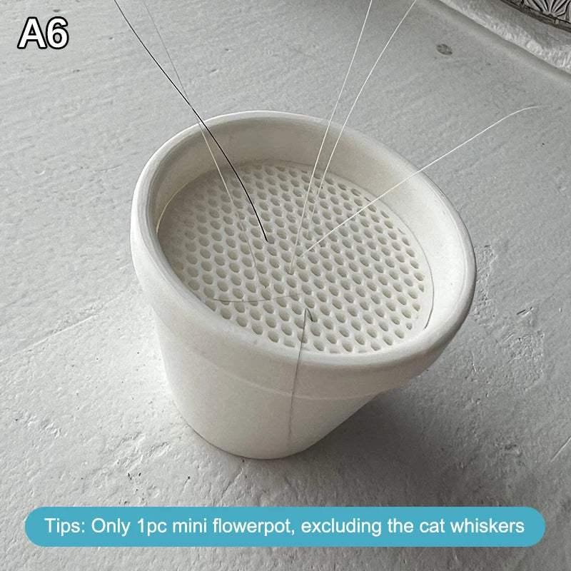 Cat Whisker and Fur Collector | Mini Flower Pot Desktop Keepsake
