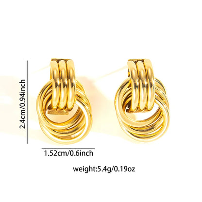 316L Stainless Steel Hoop Earrings for Men Women | Geometric Drop Earrings