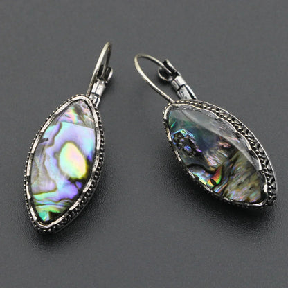 VILLWICE Shell Owl Drop Earrings | Antique Silver Plated Retro Jewelry