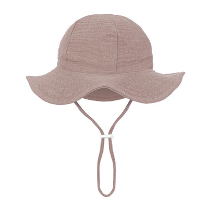 Baby Cotton Bucket Hat for Summer Sun Protection | Unisex Outdoor Panama Hat for Boys Girls