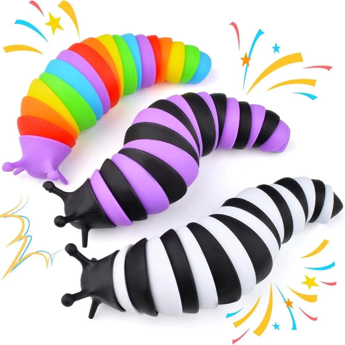 Colorful Simulation Caterpillar Fidget Toy | Articulated Stress Reliever for Kids and Adults