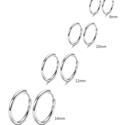 4 Pairs Stainless Steel Tiny Hoop Earrings | Simple Silver and Gold Circle Earrings
