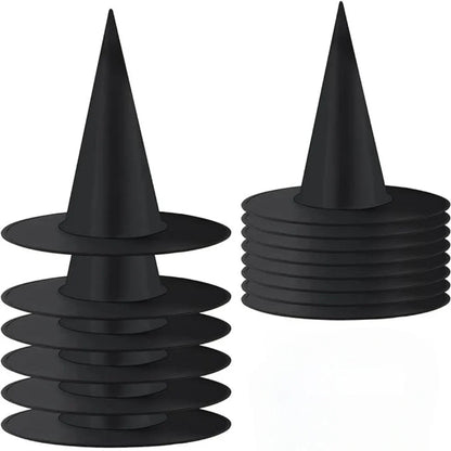 1Pcs Black Wizard Hat for Adult Children Halloween Prank Horror Party Masquerade Outdoor Bar School Home Decoration Props