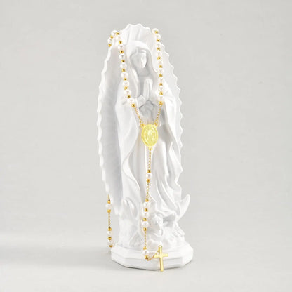 Vnox Pearl Rosary Beaded Necklace | Virgin Mary Religious Cross Jewelry for Women