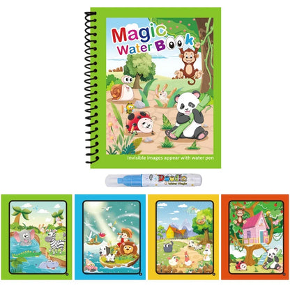 Magic Water Drawing Book | Reusable Coloring Pad with Pen for Kids Gift