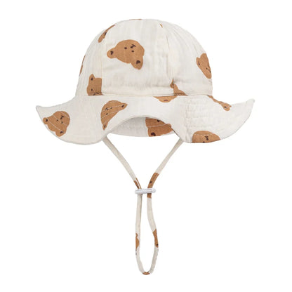 Baby Cotton Bucket Hat for Summer Sun Protection | Unisex Outdoor Panama Hat for Boys Girls