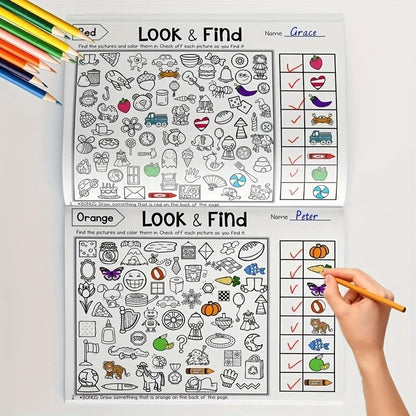 32 Pages Kids Drawing Notebook | Look & Find Shape Game for Fun Concentration & Attention Exercise