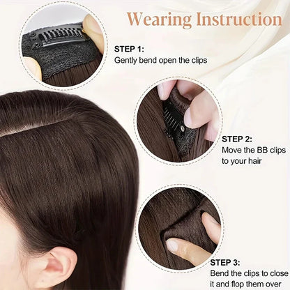 Synthetic Seamless Hair Pads Clip In | Increase Volume Top Hairpiece