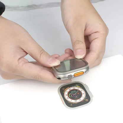 Metal Aluminum Alloy Case for Apple Watch Ultra 3 49mm Screen Scratch-proof Protective Cover Frame+HD Tempered Glass Film Shell