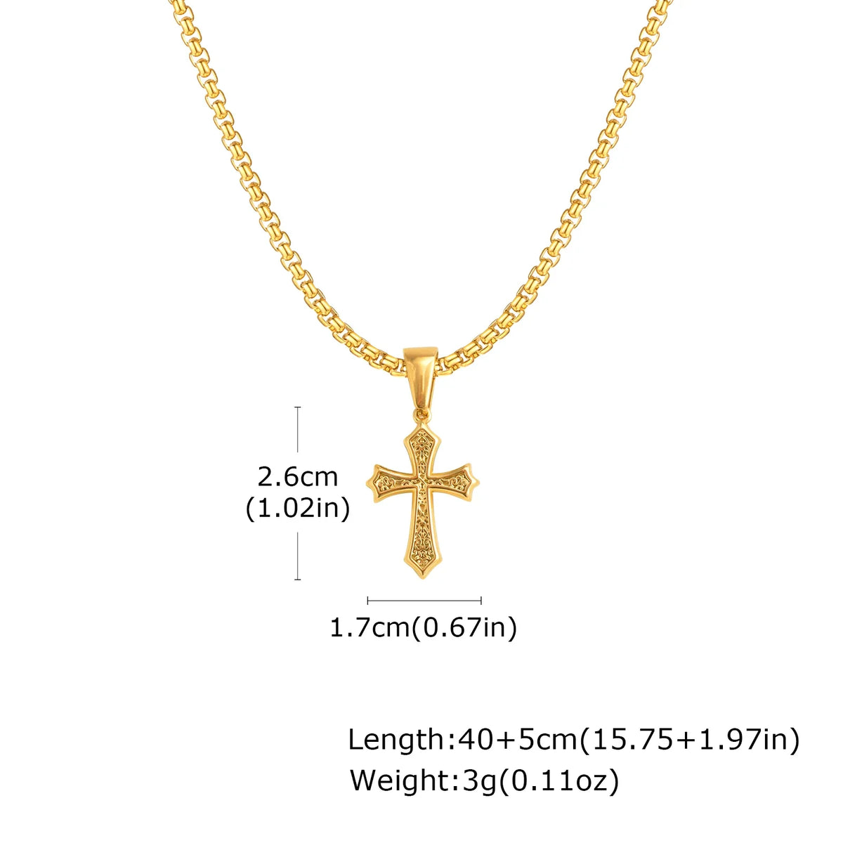 Hip Hop Cross Necklace for Men Women | Stainless Steel Chic Cross Pendant Christian Jewelry