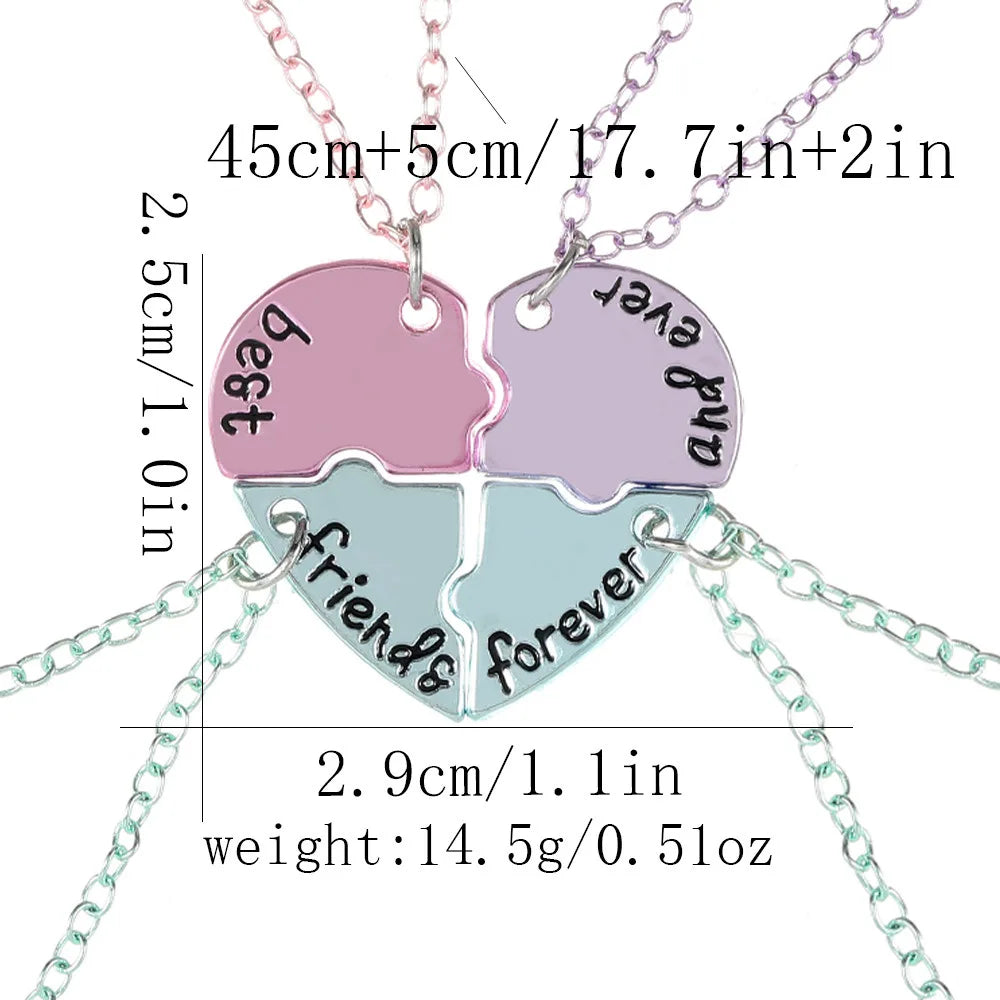 Heart-shaped Best Friend Necklace Set | BFF Friendship Jewelry for Girls