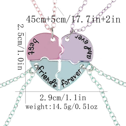 Heart-shaped Best Friend Necklace Set | BFF Friendship Jewelry for Girls