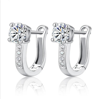0.5ct Moissanite Stud Earrings for Women | 925 Sterling Silver Huggies
