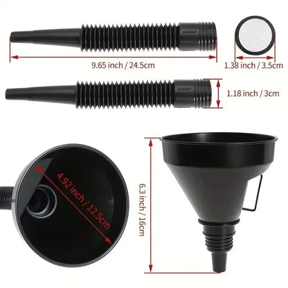 Multi-Functional Flexible Funnel | Spill-Proof Oil Changing Tool for Cars