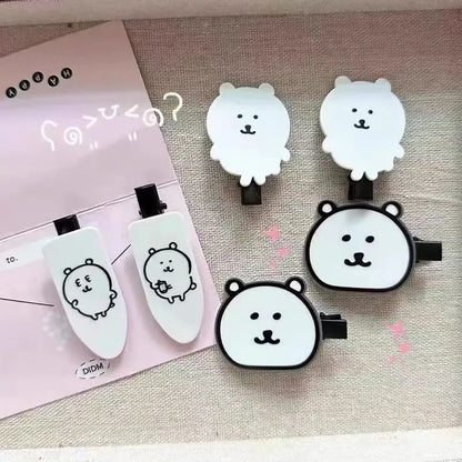 Cute Heart Bear Duckbill Hair Clip | Seamless Bangs Clip for Girls