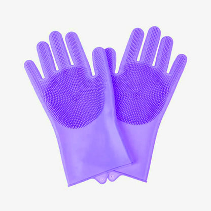 Dishwashing Cleanner Sponge Silicon Hair Removal Glove