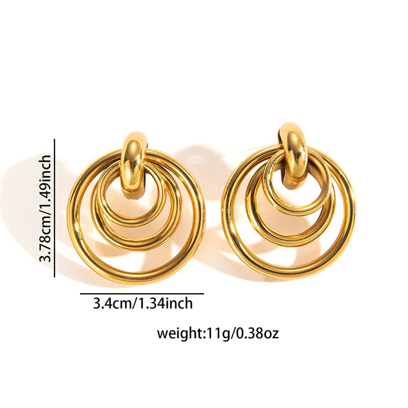316L Stainless Steel Hoop Earrings for Men Women | Geometric Drop Earrings