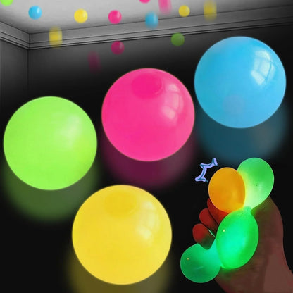Glow in The Dark Sticky Balls | Squishy Stress Relief Fidget Toys