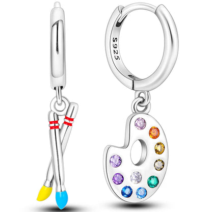 Colorful 925 Sterling Silver Hoop Earrings for Women | Classic Circle Earrings